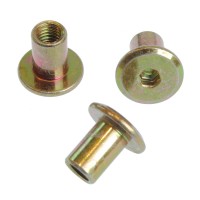 Nakrętka meblowa Ericsona M6x12 Łeb płaski 10szt Żółta s=4